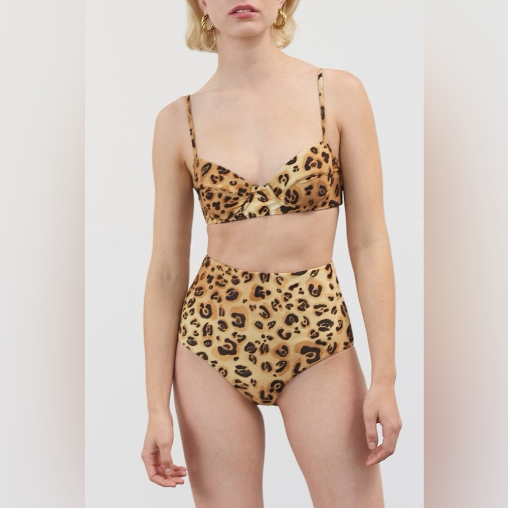 Mara Hoffman High Rise Leopard Lydia Bikini Set Two Piece Swimsuit Shopbop